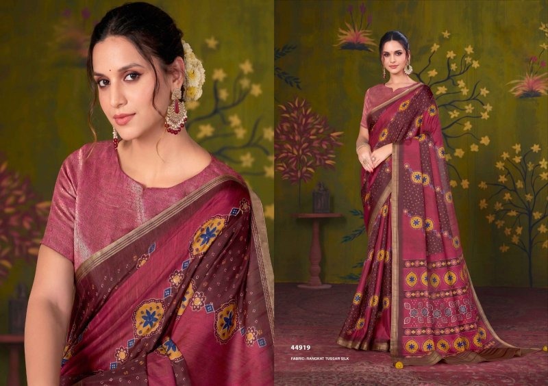 Magenta Pink Colour Norita 44900 Rooh By Mahotsav Tussar Silk Sequence Work Designer Saree 44919